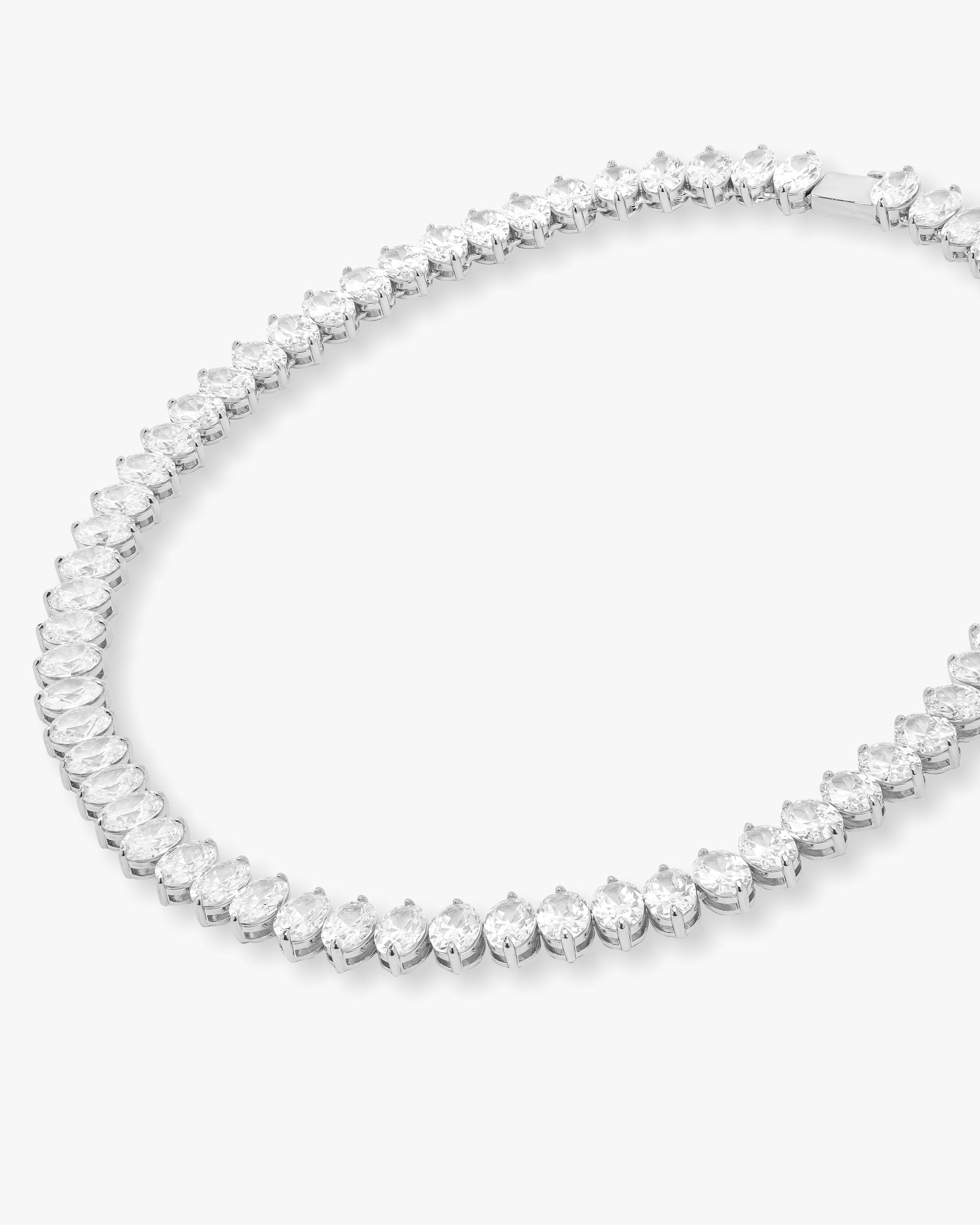 Hello Gorgeous Tennis Necklace 6mm - Silver|White Diamondettes