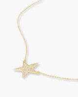 You Are My Shining Star Pave Necklace 15" - Gold|White Diamondettes