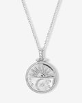 New Beginnings Medallion Necklace - Silver|White Diamondettes