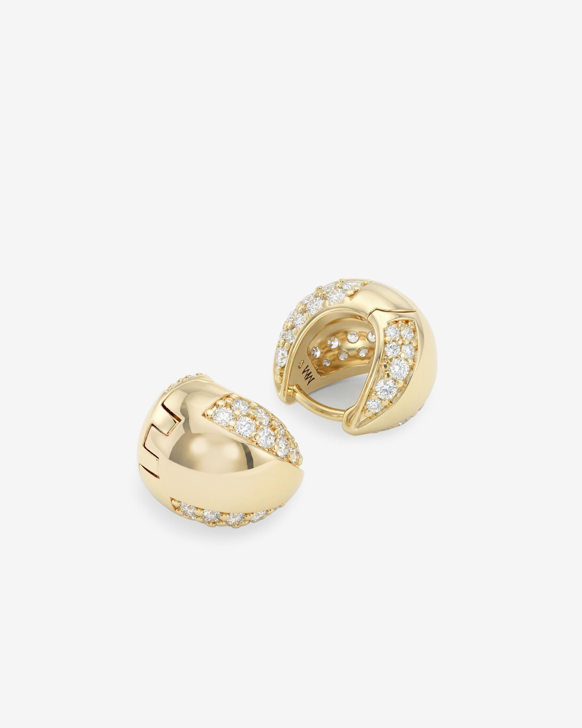 Lil Norah Split Pavé Earrings - Gold|White Diamondettes