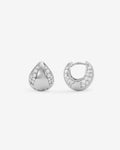 Lil Norah Split Pavé Earrings - Silver|White Diamondettes