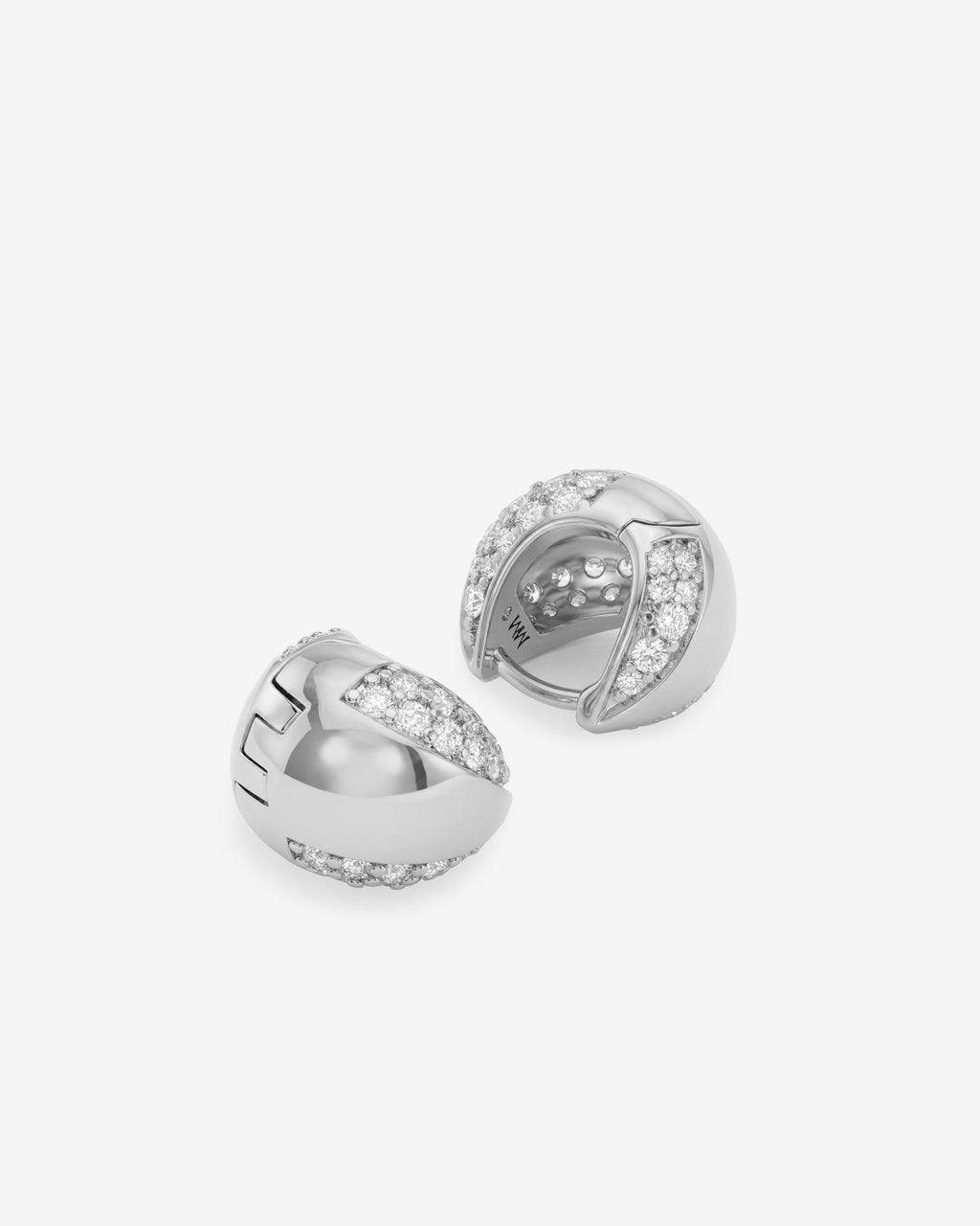Lil Norah Split Pavé Earrings - Silver|White Diamondettes