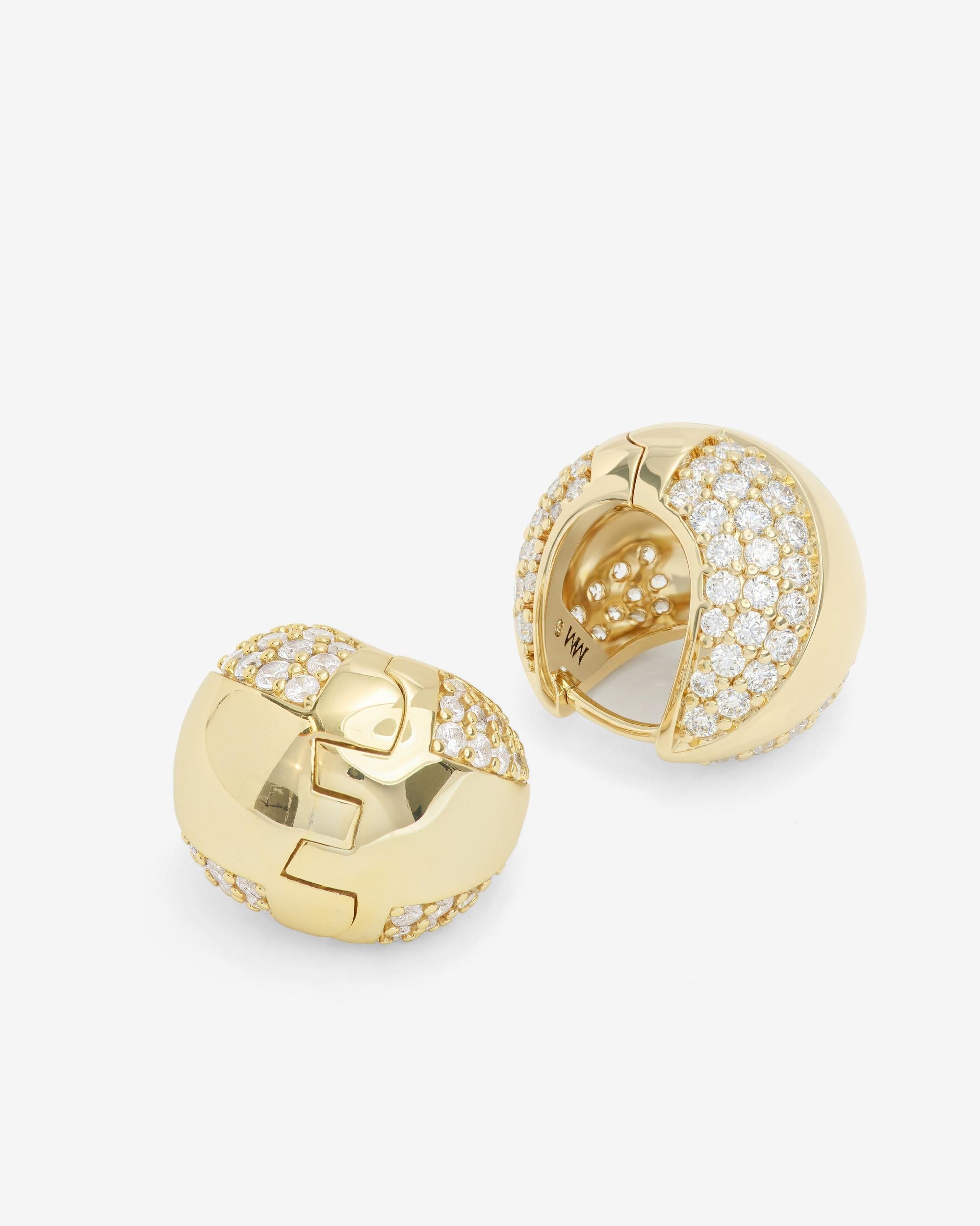 Norah Split Pavé Earrings - Gold|White Diamondettes