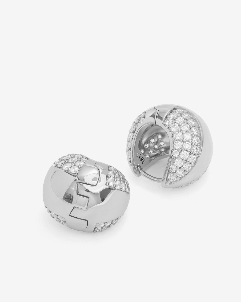 Norah Split Pavé Earrings - Silver|White Diamondettes