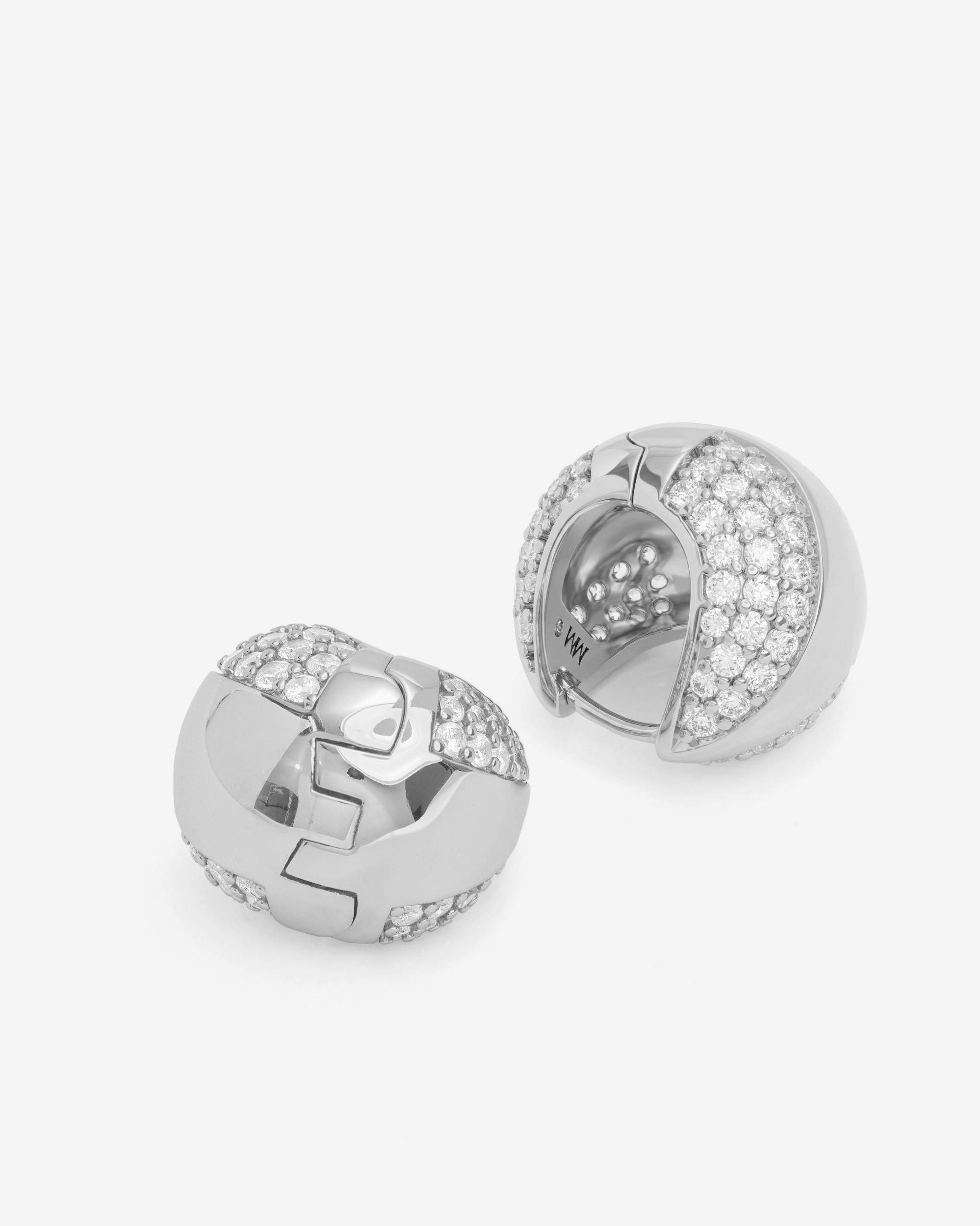 Norah Mixed Pavé Earrings - Silver|White Diamondettes