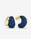 Norah Pavé Double Hoop - Gold|Blue Sapphire