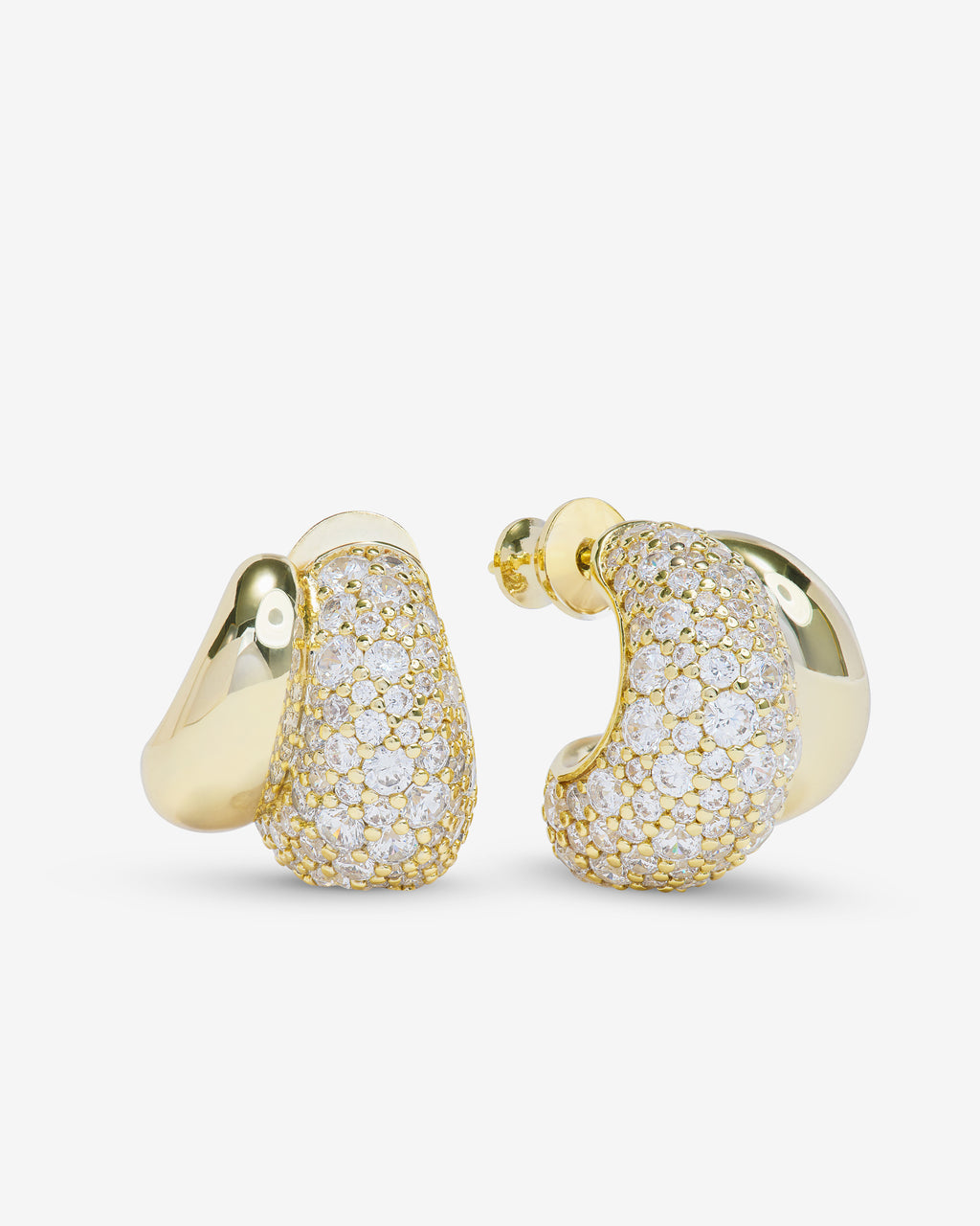 Norah Pavé Double Hoop - Gold|White Diamondettes