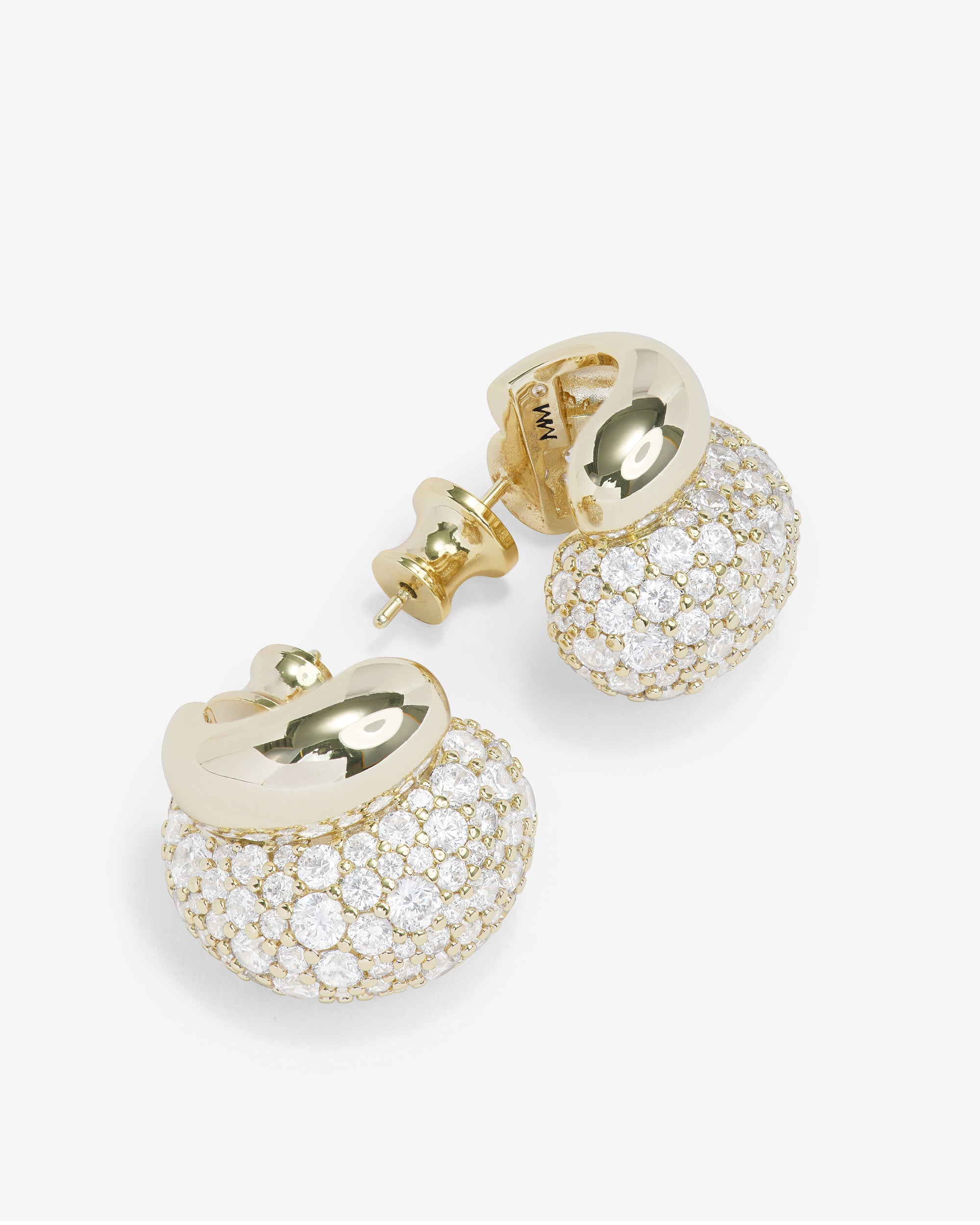 Norah Pavé Double Hoop - Gold|White Diamondettes