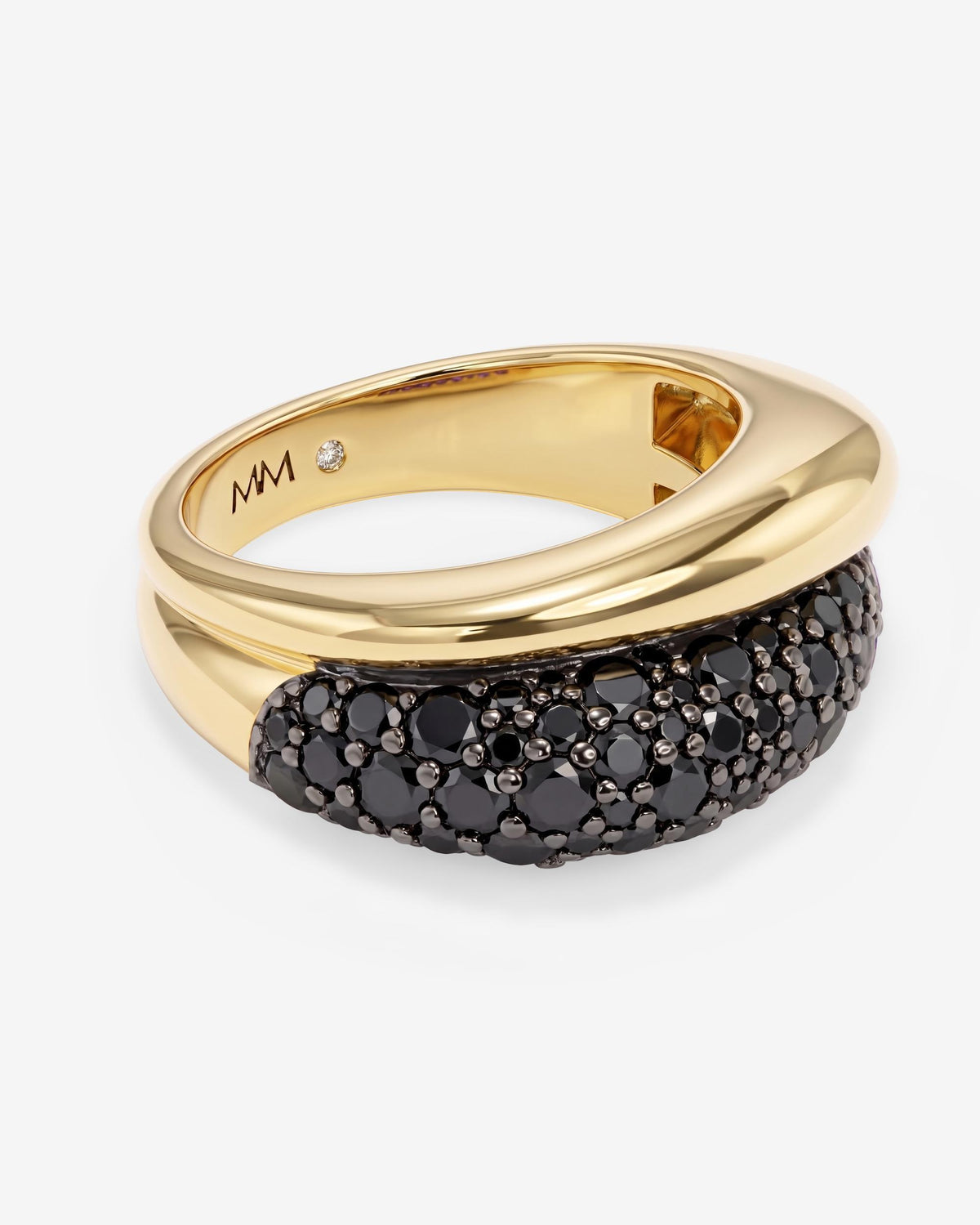 Norah Pavé Double Ring - Gold|Black Diamondettes