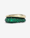 Norah Pavé Double Ring - Gold|Emerald