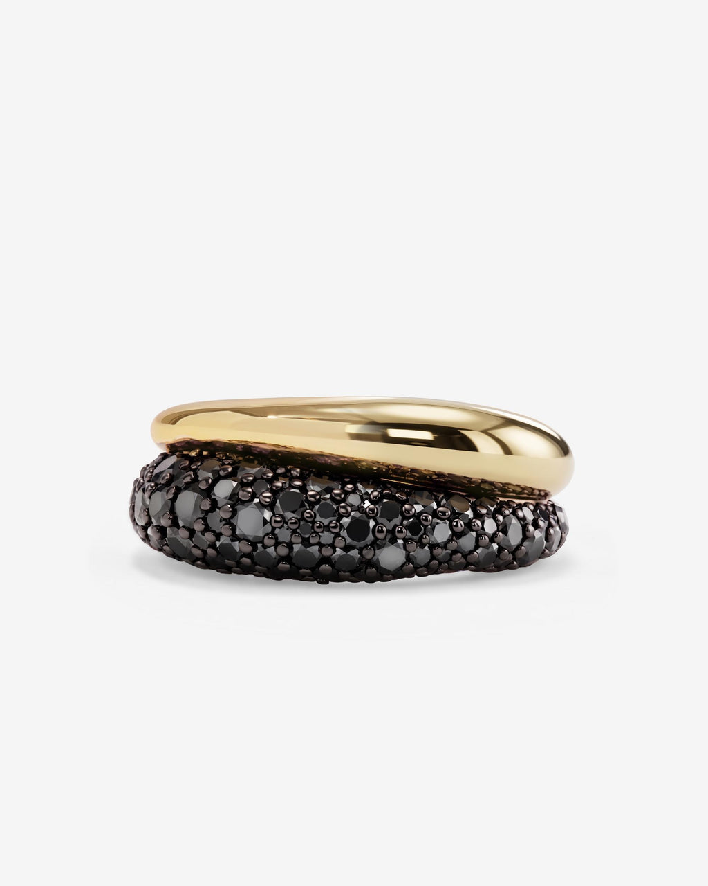 Norah Pavé Double Ring - Gold|Black Diamondettes