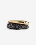Norah Pavé Double Ring - Gold|Black Diamondettes