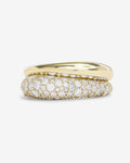 Norah Pavé Double Ring - Gold|White Diamondettes