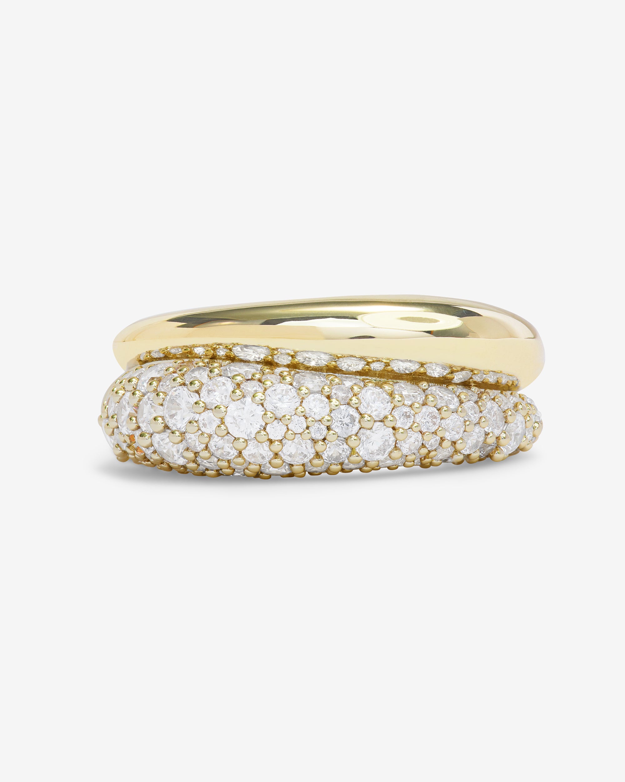 Norah Pavé Double Ring - Gold|White Diamondettes