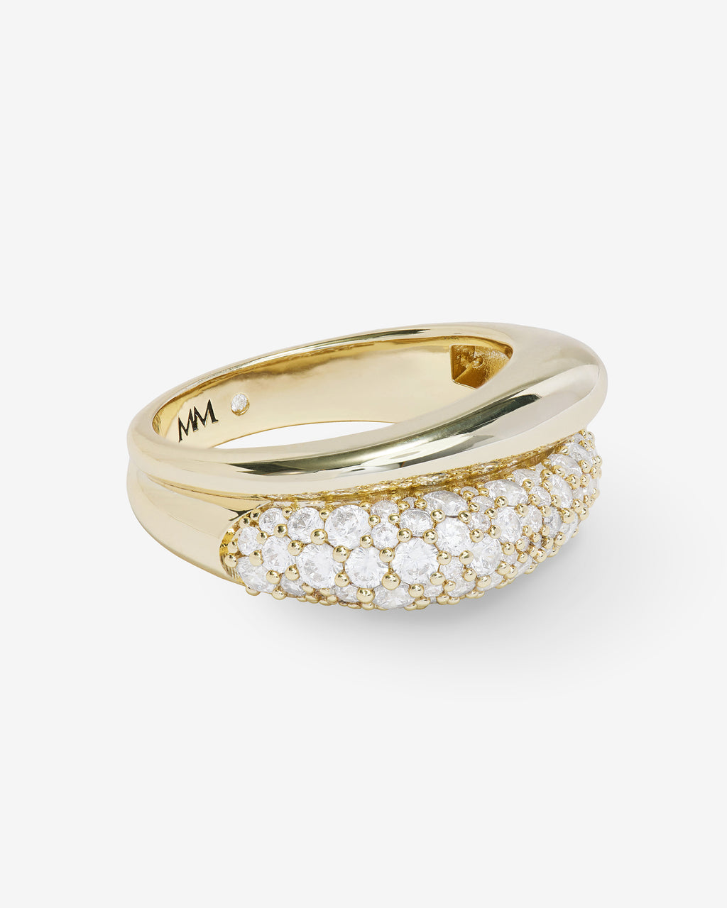 Norah Pavé Double Ring - Gold|White Diamondettes