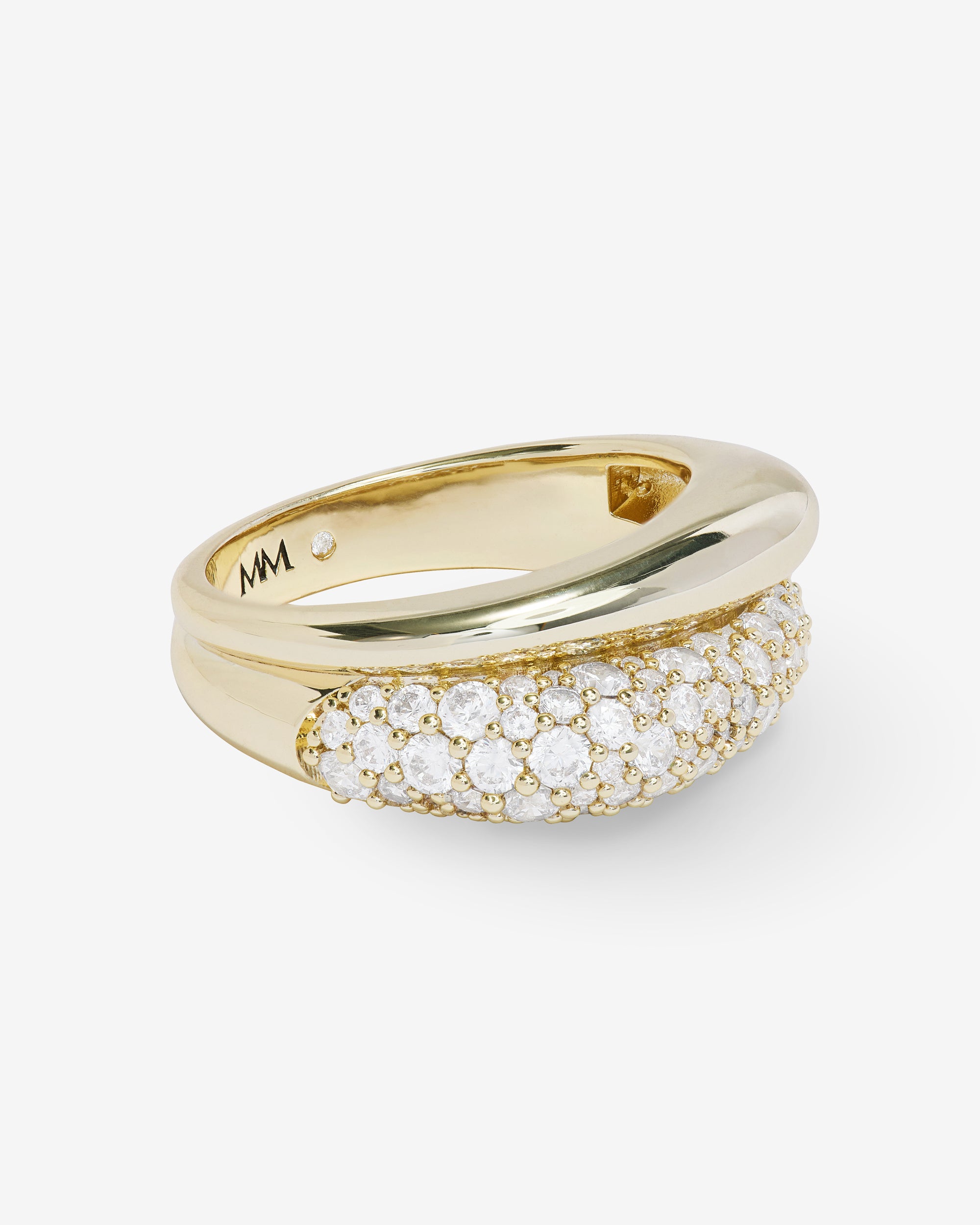 Norah Pavé Double Ring - Gold|White Diamondettes
