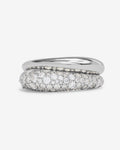 Norah Pavé Double Ring - Silver|White Diamondettes