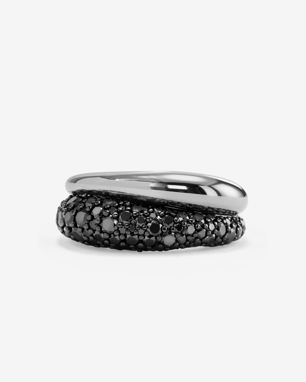 Norah Pavé Double Ring - Silver|Black Diamondettes
