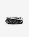 Norah Pavé Double Ring - Silver|Black Diamondettes