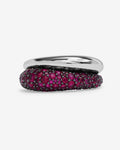 Norah Pavé Double Ring - Silver|Ruby