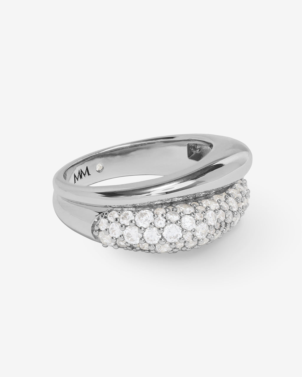 Norah Pavé Double Ring - Silver|White Diamondettes