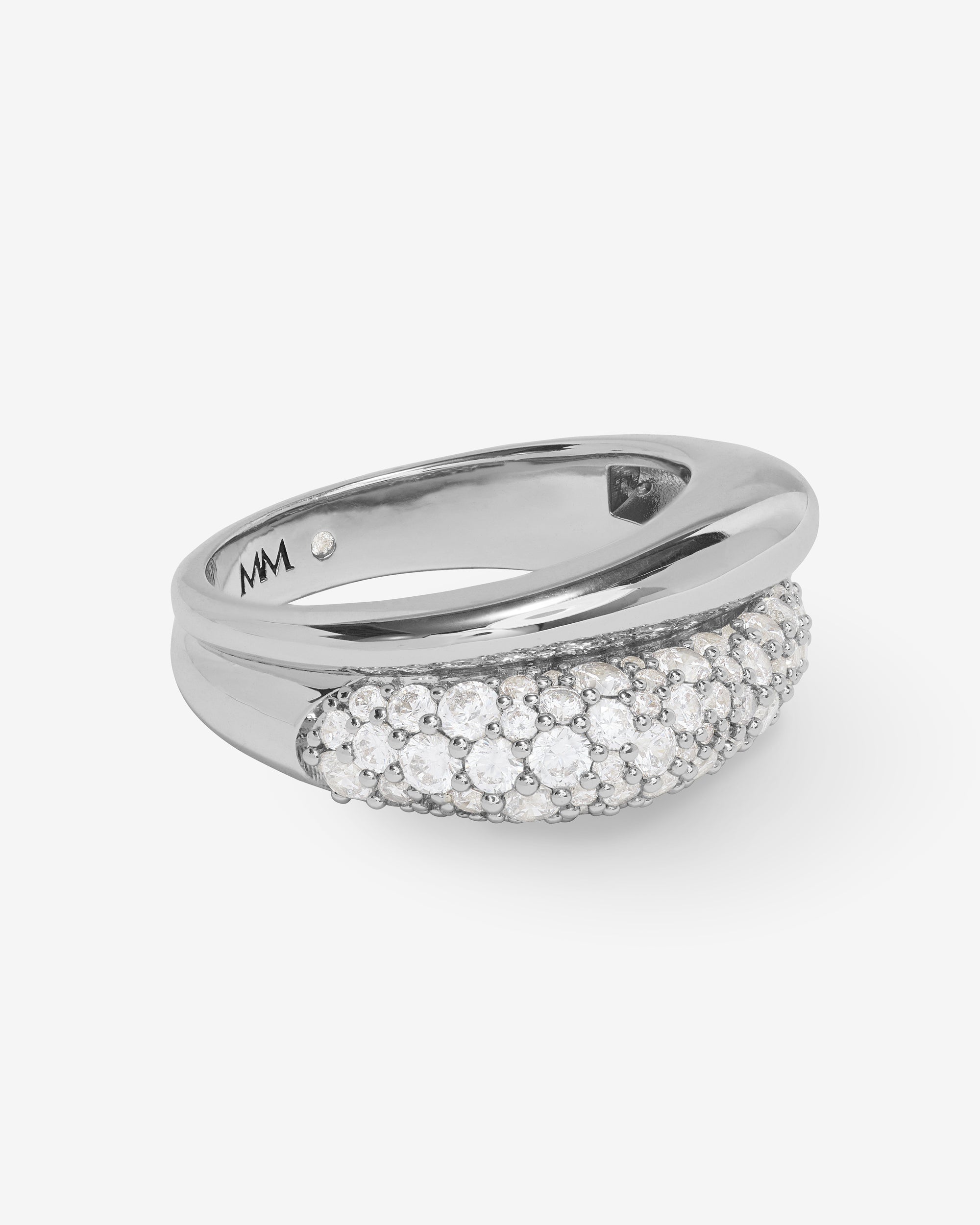Norah Pavé Double Ring - Silver|White Diamondettes
