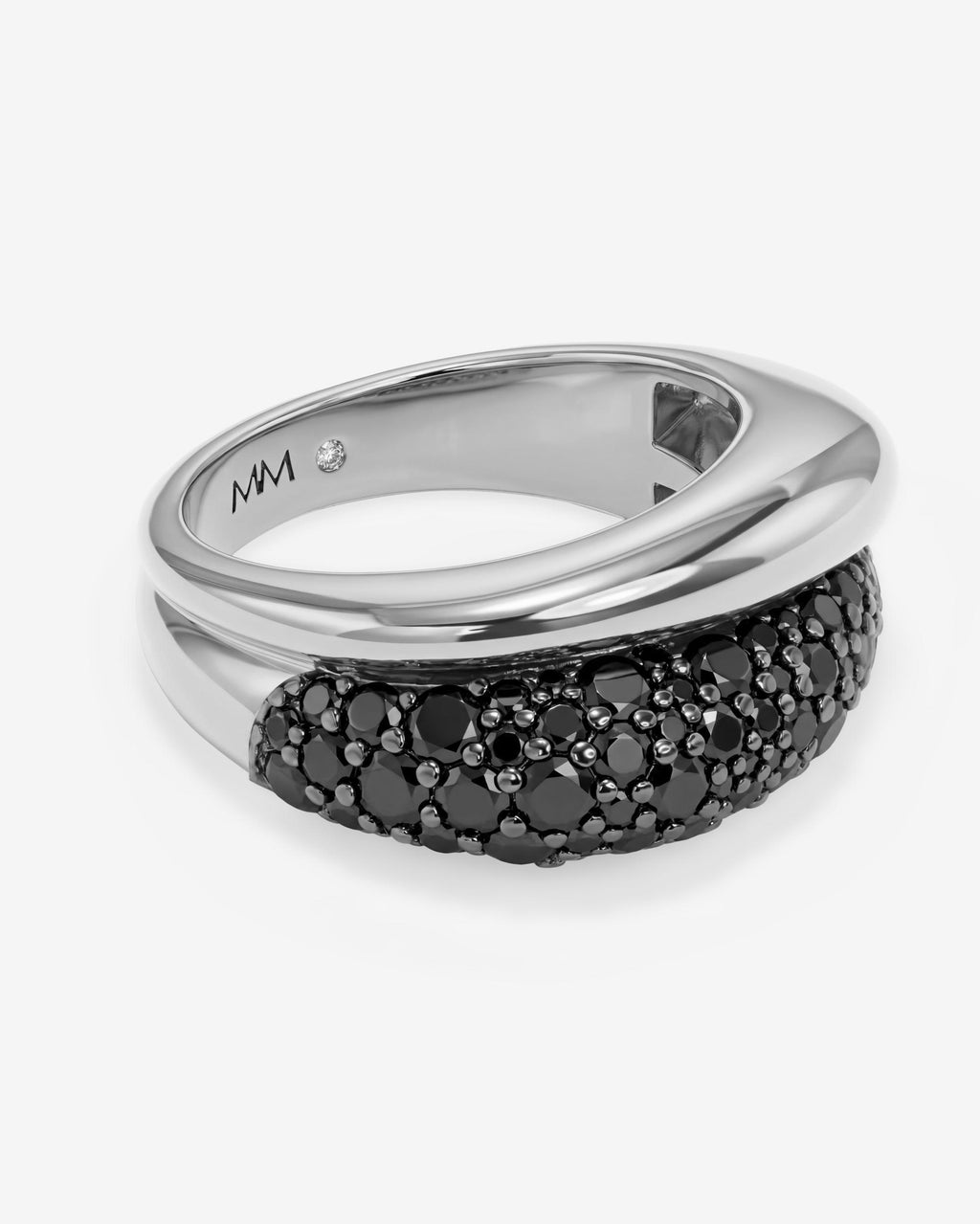 Norah Pavé Double Ring - Silver|Black Diamondettes