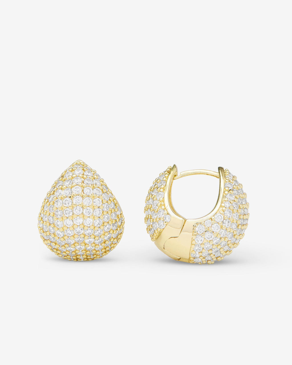 Norah Pavé Earrings - Gold|White Diamondettes