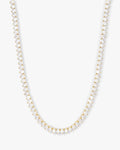 Not Your Basic Tennis Necklace 4mm - Gold|White Diamondettes
