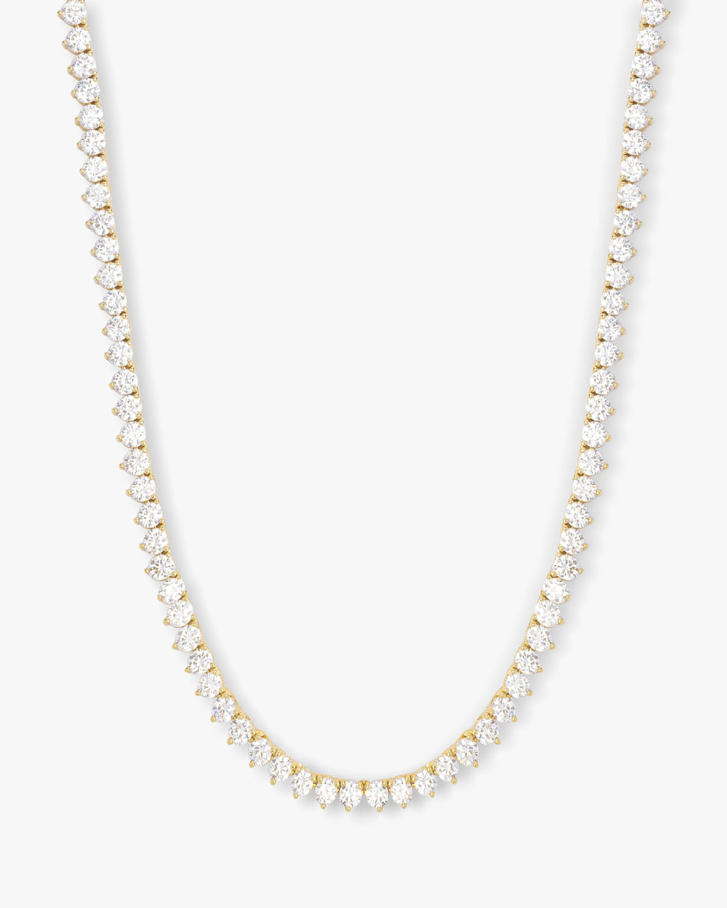 Not Your Basic Tennis Necklace 4mm - Gold|White Diamondettes