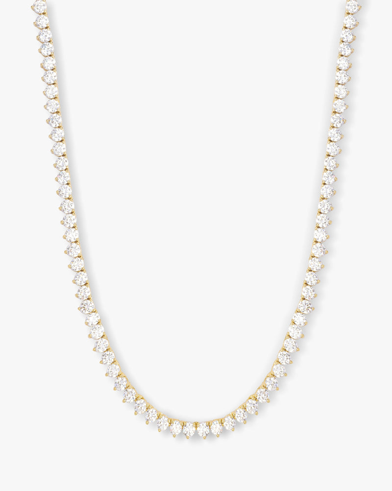 Mama Not Your Basic Tennis Necklace 18" - Gold|White Diamondettes