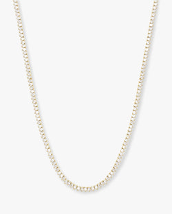 Not Your Basic Tennis Necklace 2mm - Gold|White Diamondettes