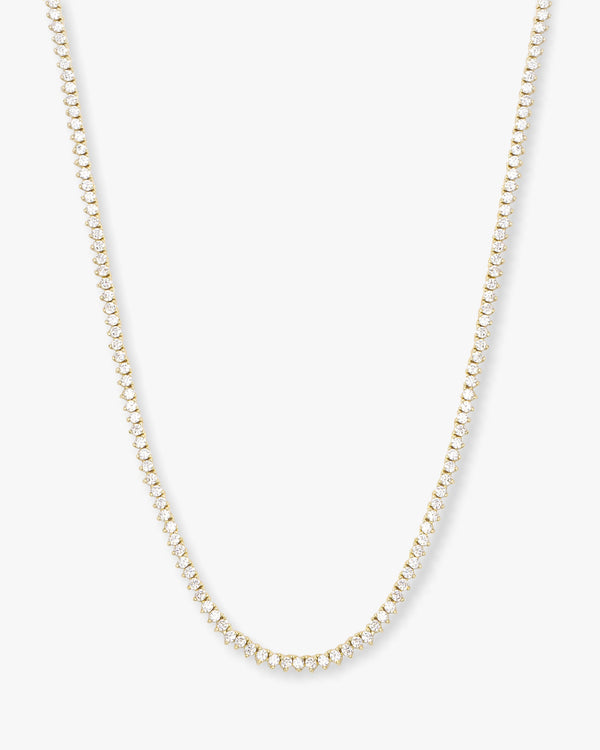 Baby Not Your Basic Tennis Necklace 16" - Gold|White Diamondettes