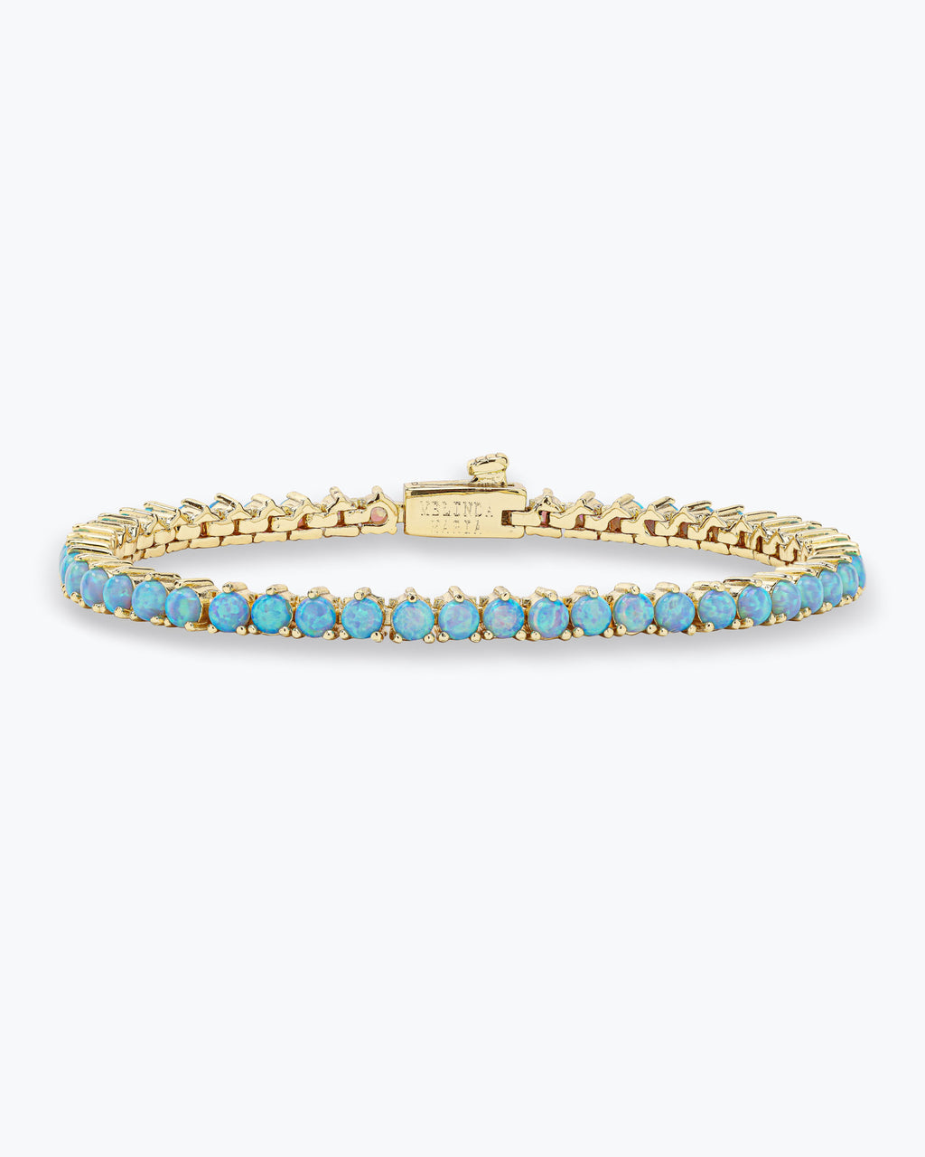 Not Your Basic Tennis Bracelet 3mm - Gold|Blue Opal