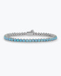 Not Your Basic Tennis Bracelet 3mm - Silver|Blue Opal