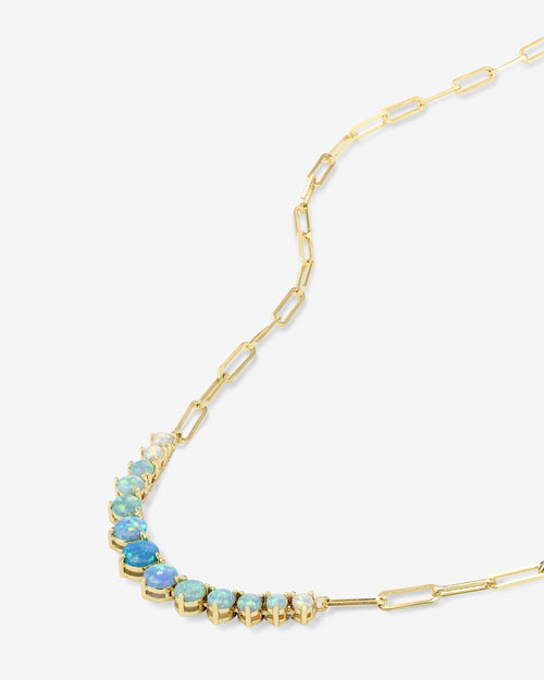 Melinda Maria Not Your Basic Blue Opal Samantha Tennis Necklace Gold