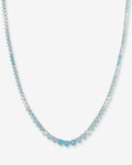 Not Your Basic Graduated Ombré Tennis Necklace - Silver|Blue Opal Ombré