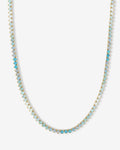 Not Your Basic Ombré Tennis Necklace - Gold|Blue Opal Ombré