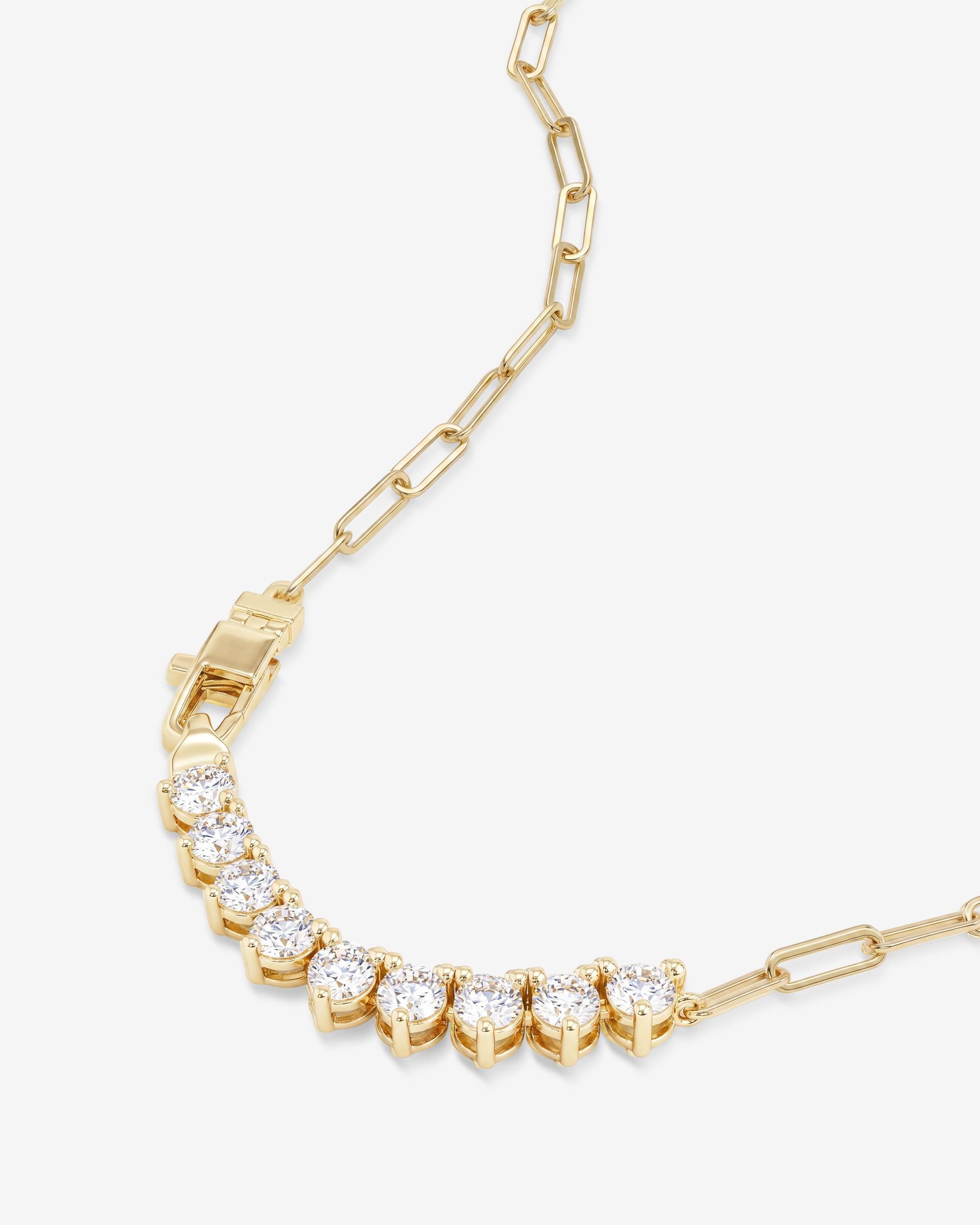 Not Your Basic Samantha Necklace 5mm - Gold|White Diamondettes