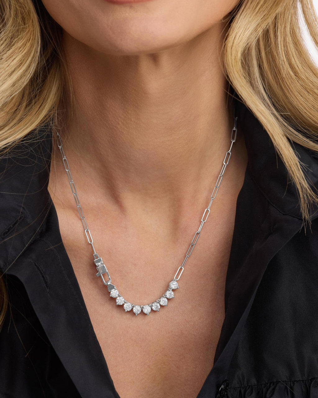 Not Your Basic Samantha Necklace 5mm - Silver|White Diamondettes
