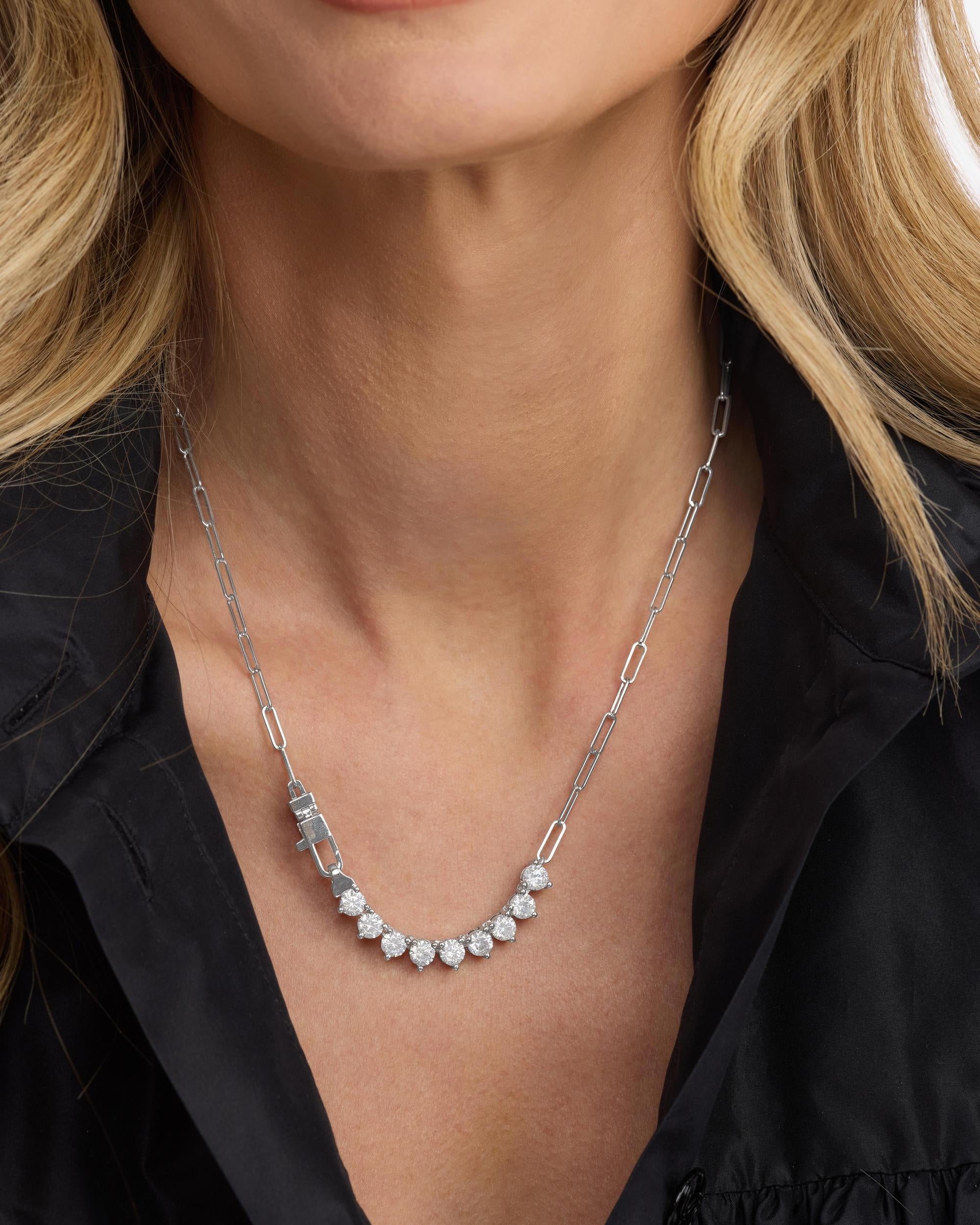 Not Your Basic Samantha Necklace 5mm - Silver|White Diamondettes