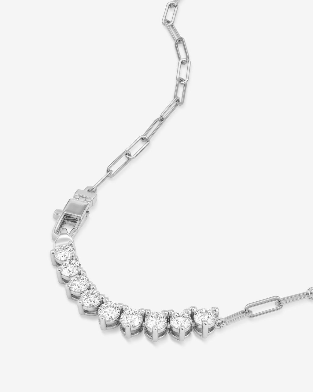 Not Your Basic Samantha Necklace 5mm - Silver|White Diamondettes