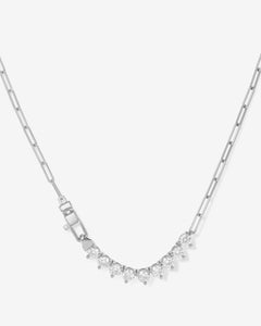 Not Your Basic Samantha Necklace 5mm - Silver|White Diamondettes