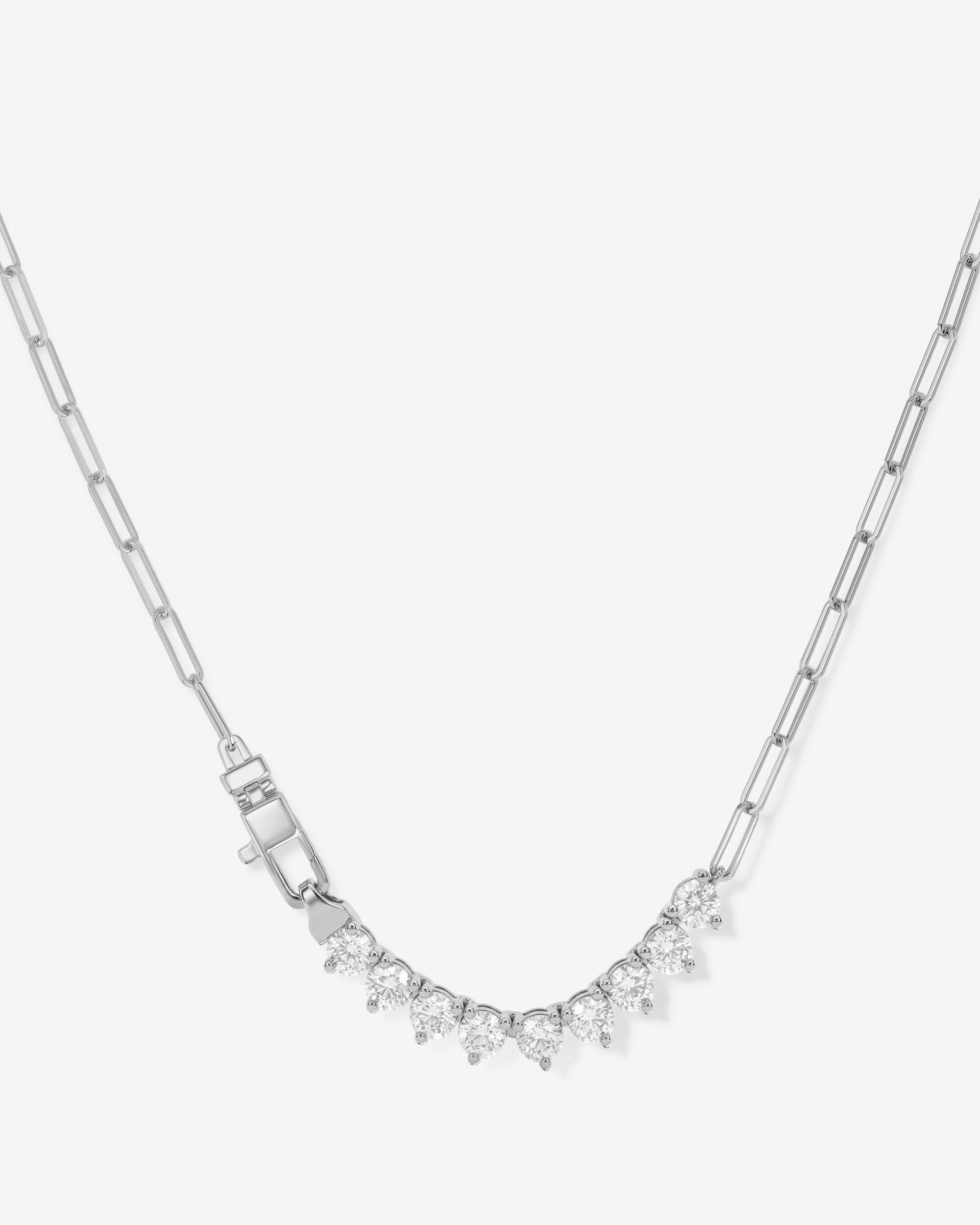Not Your Basic Samantha Necklace 5mm - Silver|White Diamondettes