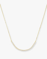 Baby Not Your Basic Tennis Chain Necklace - Gold|White Diamondettes