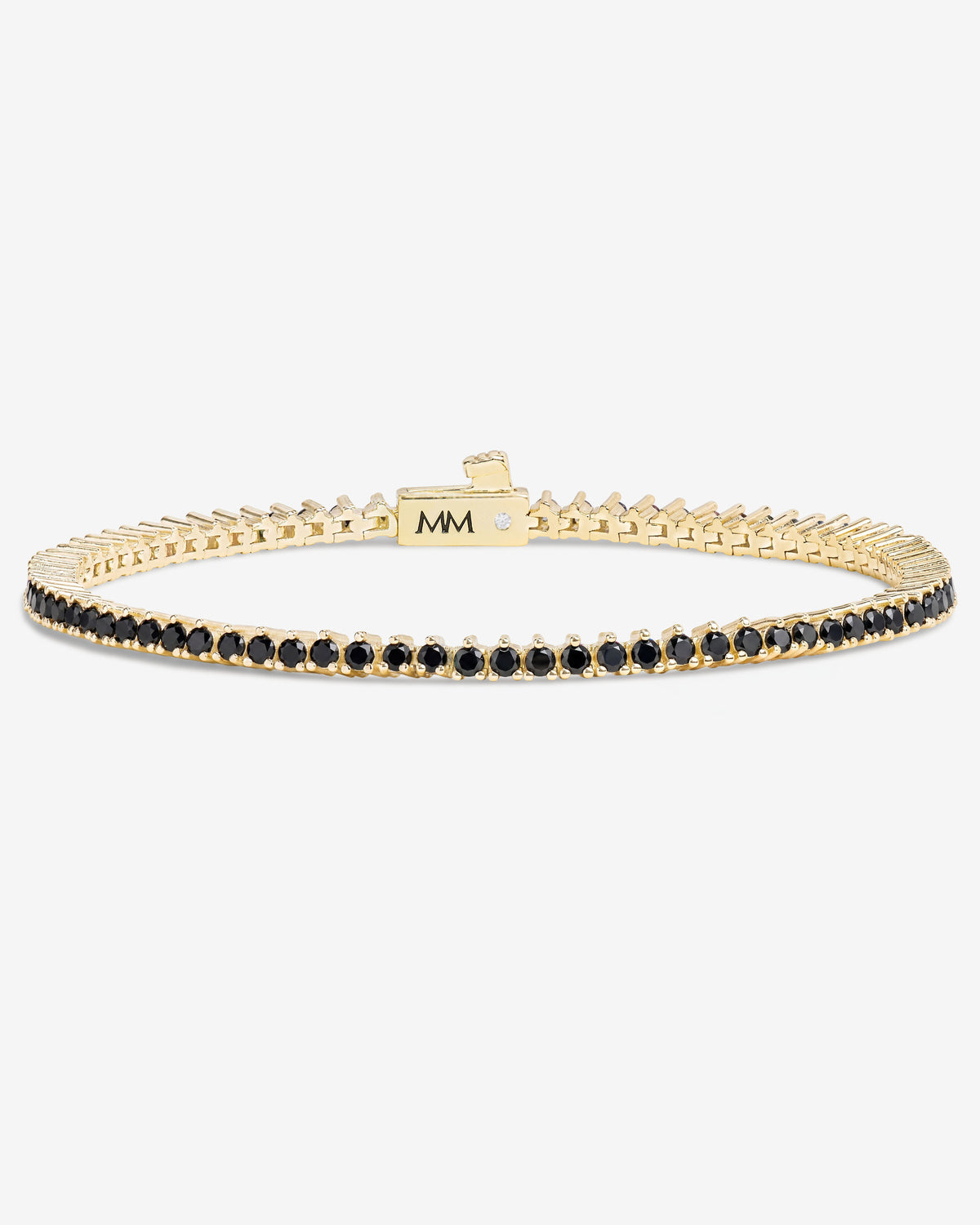 Not Your Basic Tennis Bracelet 2mm - Gold|Black Diamondettes