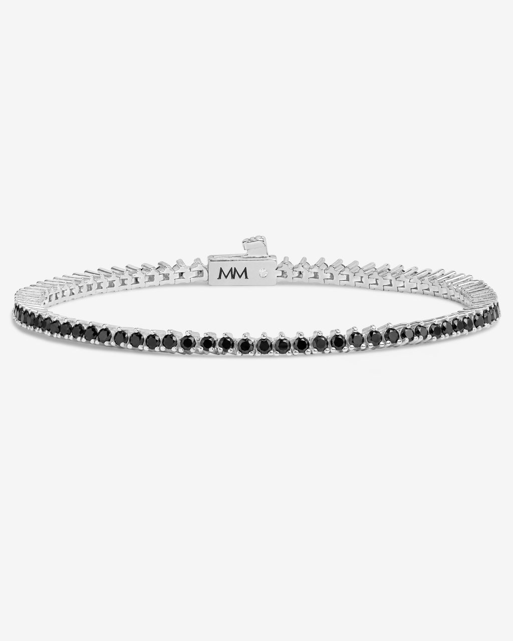 Not Your Basic Tennis Bracelet 2mm - Silver|Black Diamondettes