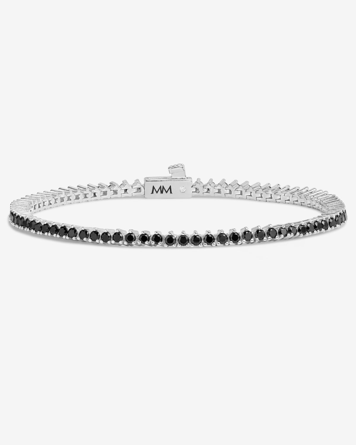 Not Your Basic Tennis Bracelet 2mm - Silver|Black Diamondettes