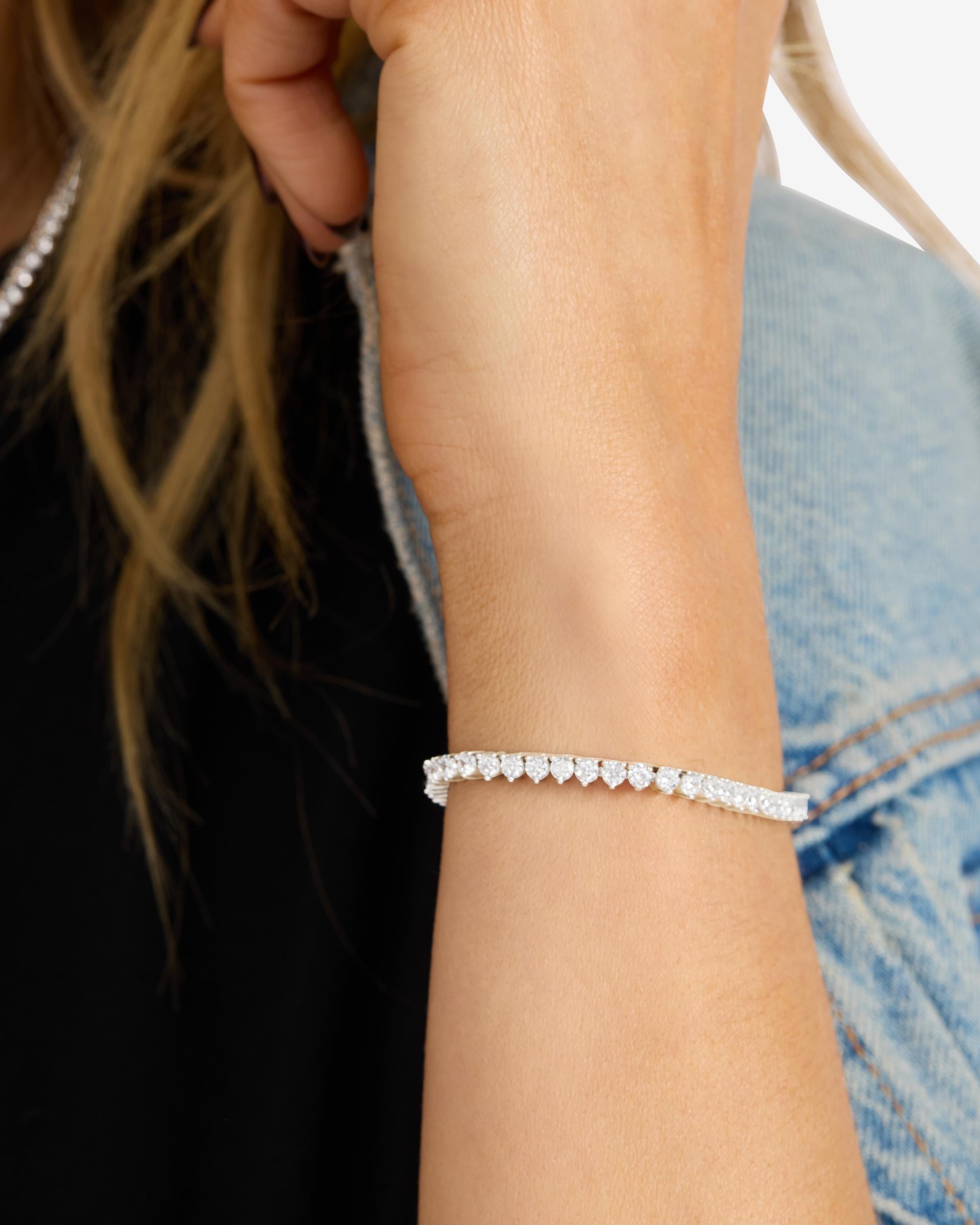 Not Your Basic Tennis Bracelet 3mm - Silver|White Diamondettes