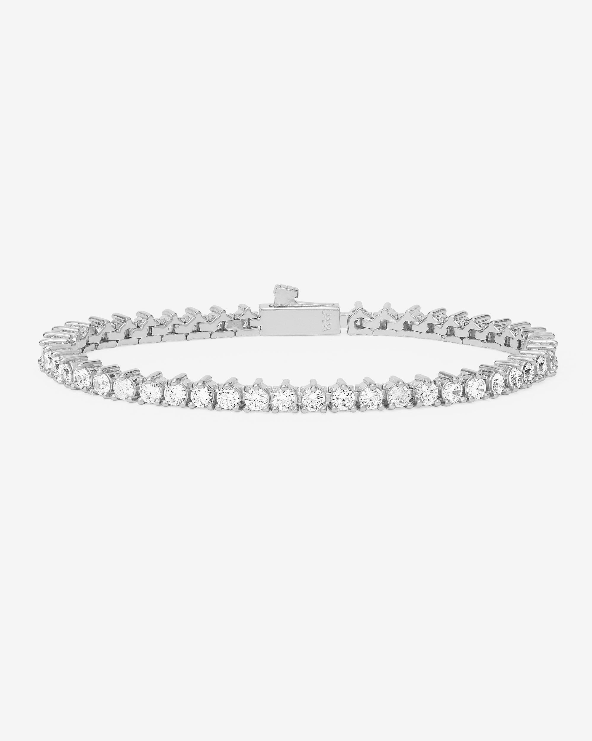 Not Your Basic Tennis Bracelet 3mm - Silver|White Diamondettes
